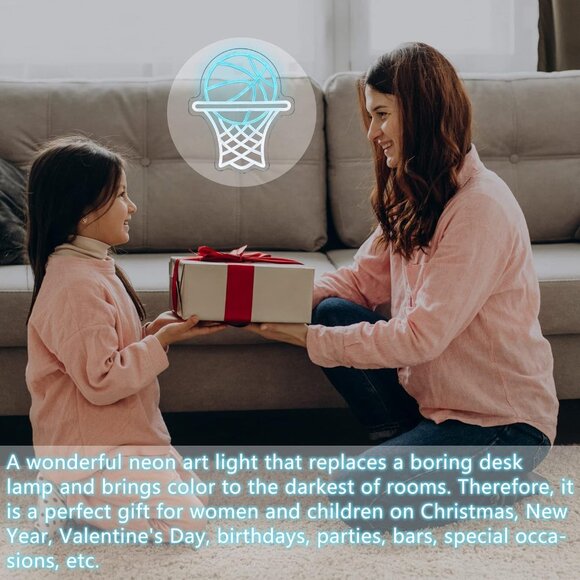 Basketball Led Neon Signs for Wall Decor USB Powered for Bedroom Game Room - Picture 5 of 6